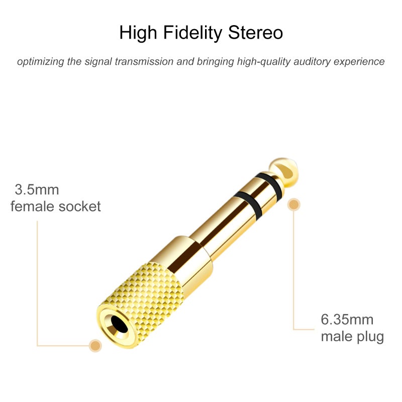 Valefod [Updated Version 5-Pack Stereo Audio Adapter 6.35mm (1/4 inch) Male to 3.5mm (1/8 inch) Female Headphone Jack - Image 4